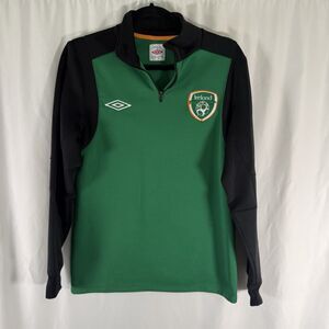 Umbro Ireland 1/4 Zip Sweater Men's Small Green Long Sleeve Soccer Pullover
